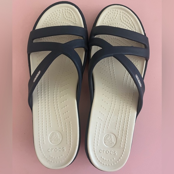 CROCS Women's Dark Blue Slide Sandals 9 - Picture 5 of 11